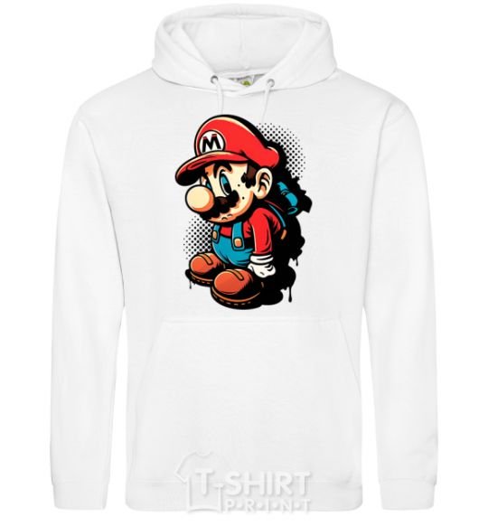 Men`s hoodie Super Mario White фото