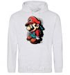 Men`s hoodie Super Mario sport-grey фото