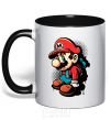 Mug with a colored handle Super Mario black фото
