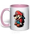 Mug with a colored handle Super Mario light-pink фото