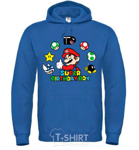 Men`s hoodie Super birthday boy royal фото