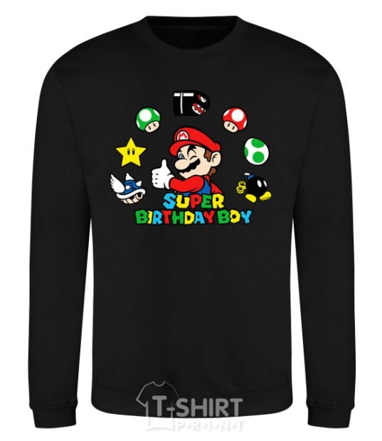 Sweatshirt Super birthday boy black фото