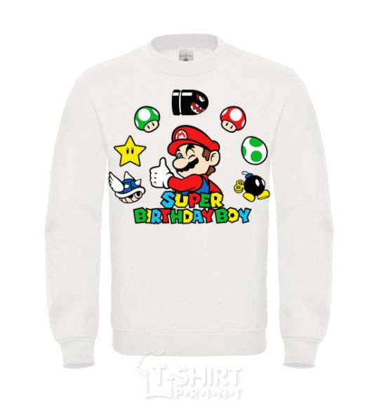 Sweatshirt Super birthday boy White фото