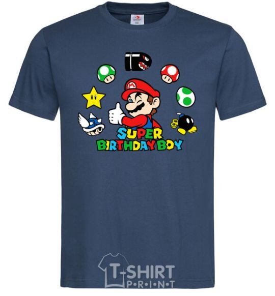 Men's T-Shirt Super birthday boy navy-blue фото