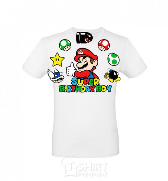 Men's T-Shirt Super birthday boy White фото