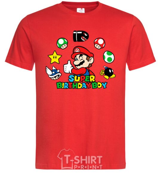 Men's T-Shirt Super birthday boy red фото