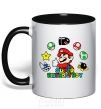 Mug with a colored handle Super birthday boy black фото