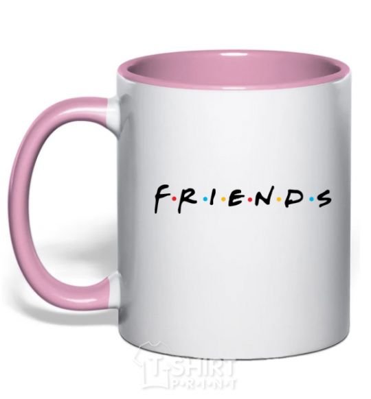 Чашка с цветной ручкой Friends logo Нежно розовый фото