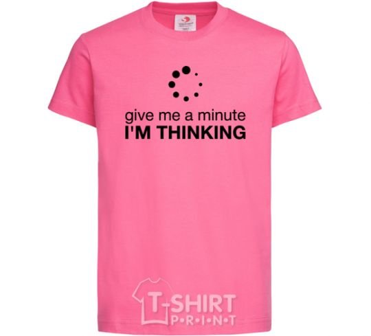 Детская футболка I`m thinking Я думаю Ярко-розовый фото