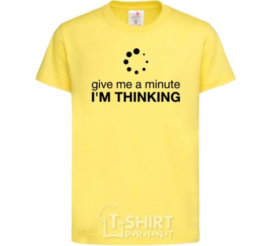Детская футболка I`m thinking Я думаю Лимонный фото