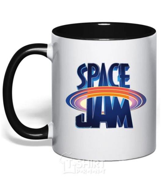 Mug with a colored handle Space Jam black фото