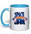 Mug with a colored handle Space Jam sky-blue фото