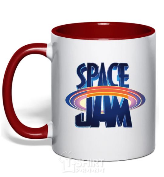 Mug with a colored handle Space Jam red фото