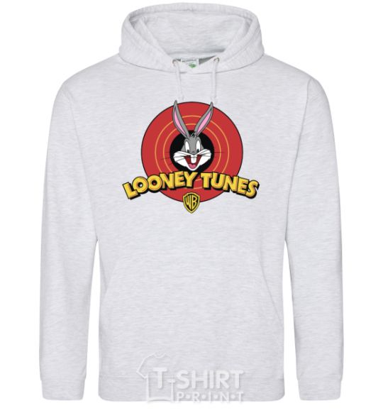 Мужская толстовка (худи) Looney Tunes Серый меланж фото