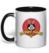 Mug with a colored handle Looney Tunes black фото