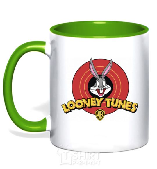 Mug with a colored handle Looney Tunes kelly-green фото