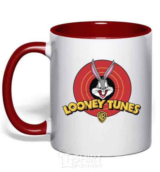 Mug with a colored handle Looney Tunes red фото