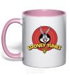 Mug with a colored handle Looney Tunes light-pink фото