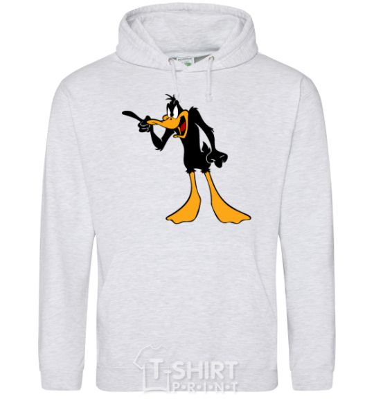 Мужская толстовка (худи) Daffy Duck V.1 Серый меланж фото