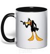 Mug with a colored handle Daffy Duck V.1 black фото