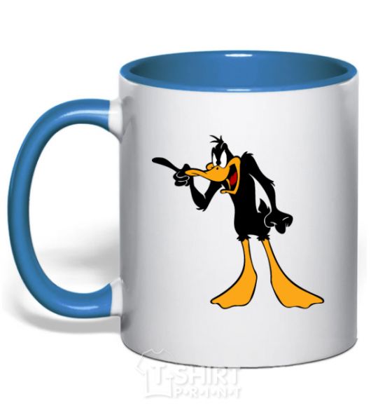 Mug with a colored handle Daffy Duck V.1 royal-blue фото