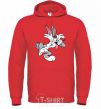 Men`s hoodie Bugs Bunny bright-red фото