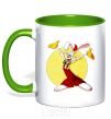 Mug with a colored handle Roger Rabbit kelly-green фото