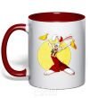 Mug with a colored handle Roger Rabbit red фото