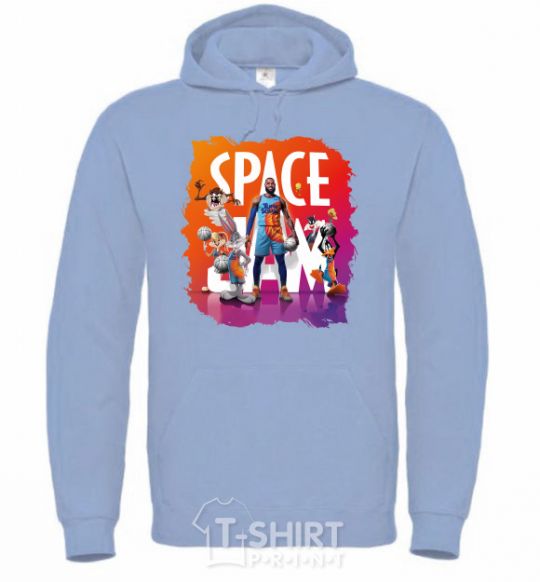 Men`s hoodie LeBron James (Space Jam) sky-blue фото