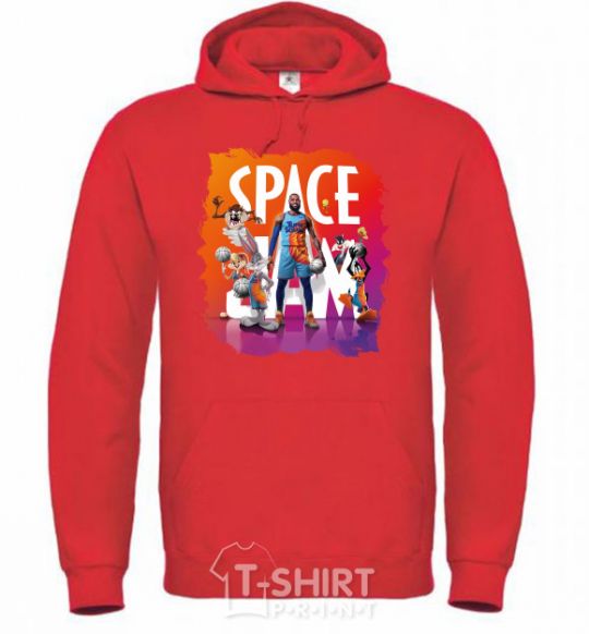 Men`s hoodie LeBron James (Space Jam) bright-red фото