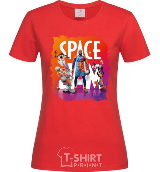 Women's T-shirt LeBron James (Space Jam) red фото