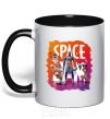 Mug with a colored handle LeBron James (Space Jam) black фото