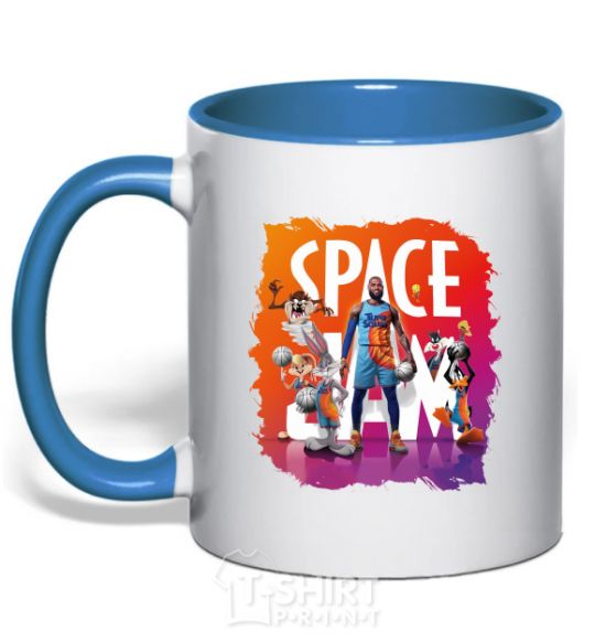 Mug with a colored handle LeBron James (Space Jam) royal-blue фото