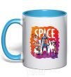 Mug with a colored handle LeBron James (Space Jam) sky-blue фото