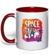 Mug with a colored handle LeBron James (Space Jam) red фото