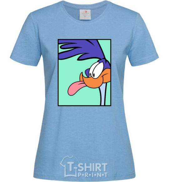 Women's T-shirt Road Runner sky-blue фото