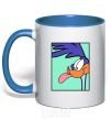 Mug with a colored handle Road Runner royal-blue фото