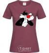Женская футболка Sylvester Cat Бордовый фото