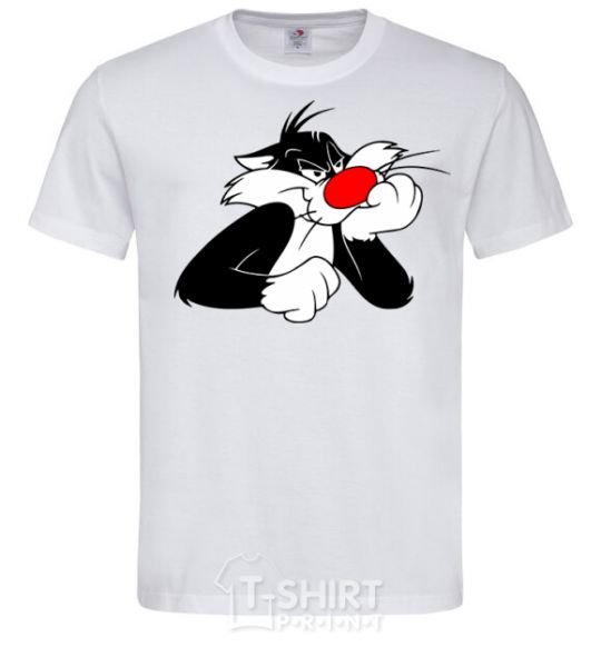 Men's T-Shirt Sylvester Cat White фото