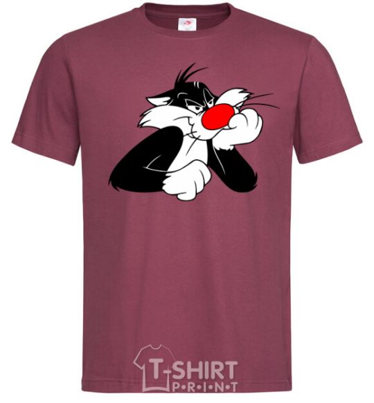 Men's T-Shirt Sylvester Cat burgundy фото