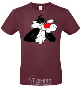 Men's T-Shirt Sylvester Cat burgundy фото