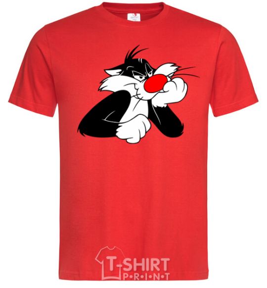 Мужская футболка Sylvester Cat Красный фото