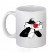 Ceramic mug Sylvester Cat White фото