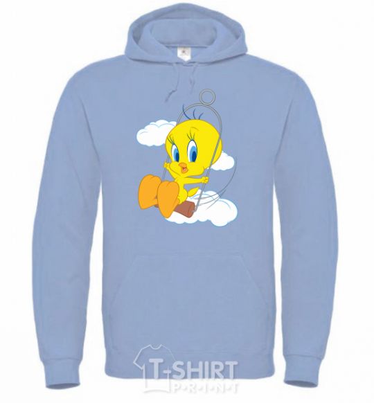 Мужская толстовка (худи) Твити (Tweety Bird) Голубой фото