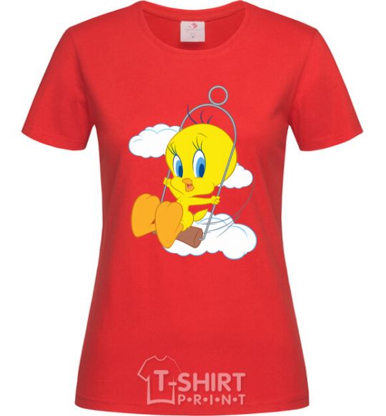 Women's T-shirt Tweety Bird red фото