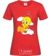 Women's T-shirt Tweety Bird red фото