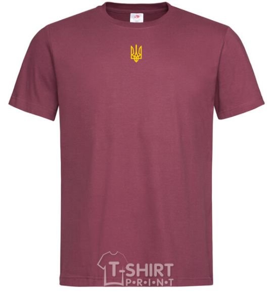 Men's T-Shirt Coat of arms small print burgundy фото