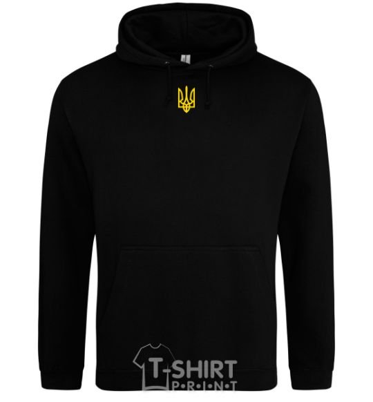 Men`s hoodie Coat of arms small print black фото