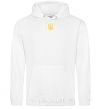 Men`s hoodie Coat of arms small print White фото