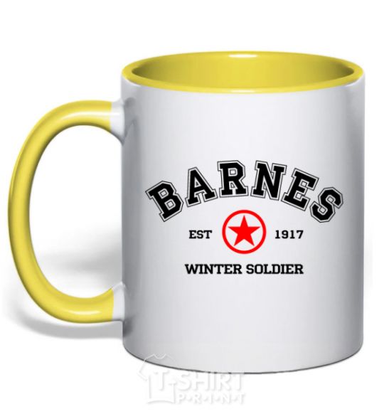 Mug with a colored handle Barnes The Winter Soldier yellow фото